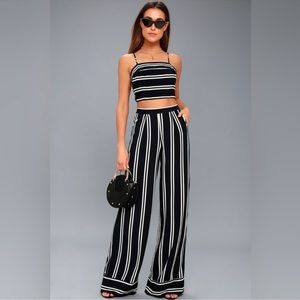 Lulu’s two piece set black and white striped